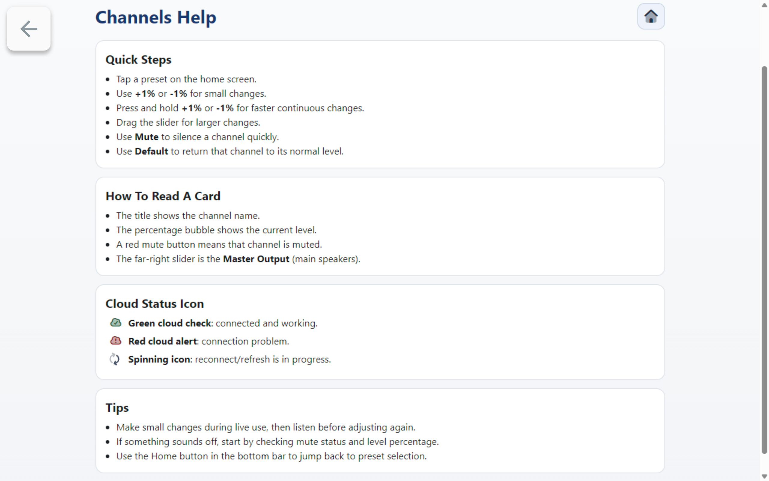 Help Screen